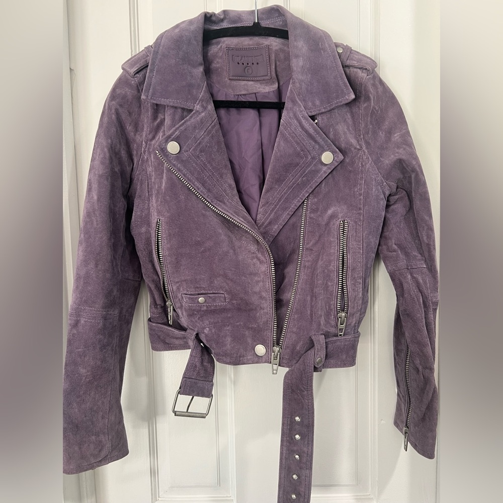 Blank NYC eggplant purple suede Moro jacket size small